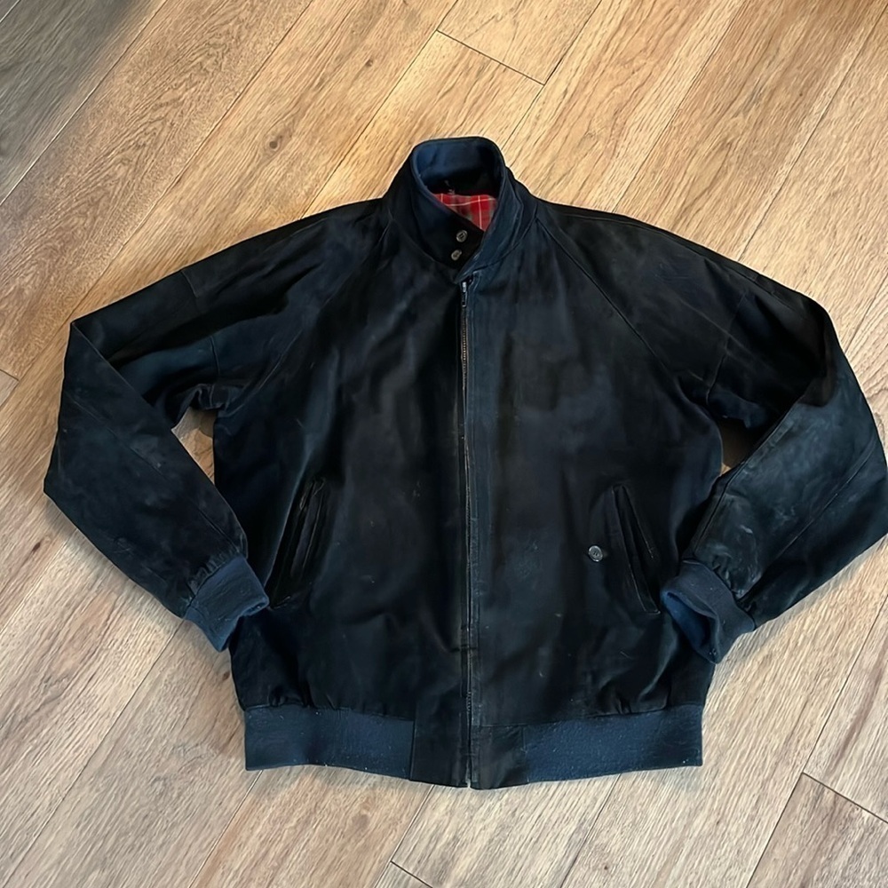 MARLYNN ESSEX vintage suede bomber jacket, size 42 long